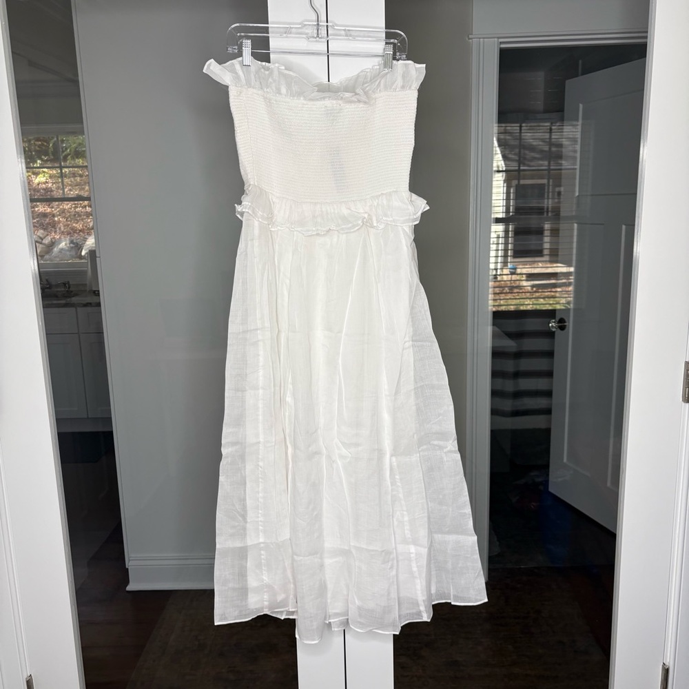NWT J. Crew Ravenna Dress Maxi Ramie White - Picture 3 of 8